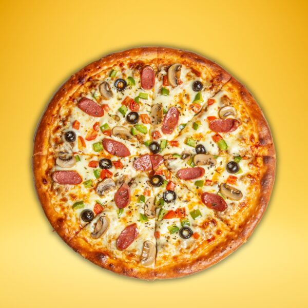Cheese burst Chicken and sausage loaded pizza 9 inches